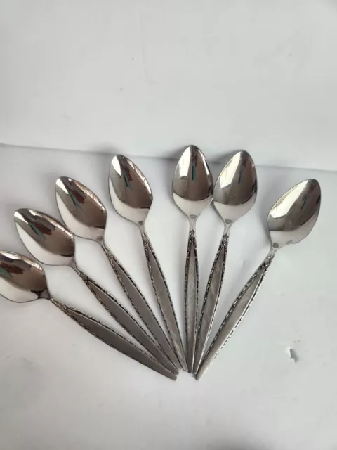 Set Of 7 Teaspoons VENETIA Oneida Community Stainless MCM EUC