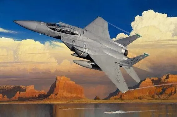 Strike Eagle au-dessus du lac Powell [F-15] CANVAS Sgd. William S. Phillips...