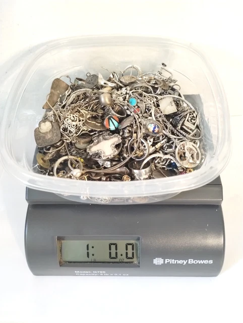 925 sterling silver scrap lot (450+ grams) 1- POUNDS