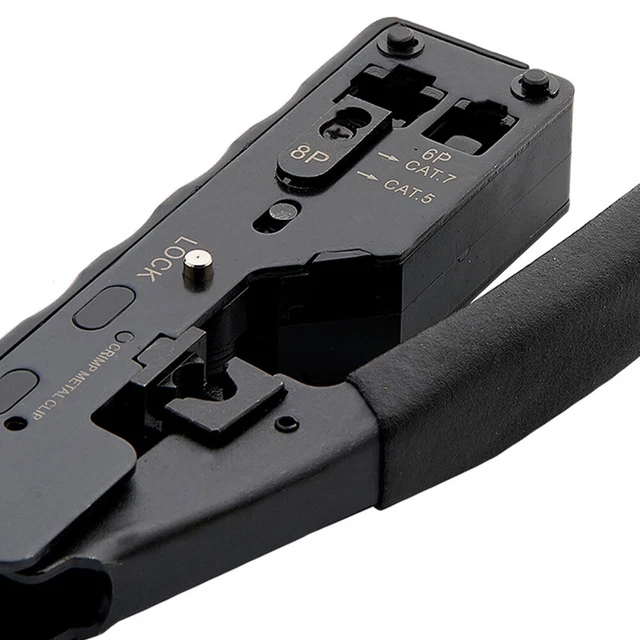ETHERNET CABLE NETWORK Connector Pass Through Modular Plug Crimp Tool ...