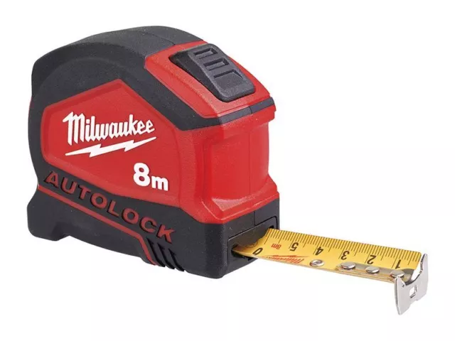 Milwaukee Hand Tools - Autolock Tape Measure 8m (Width 25mm) (Metric Only)