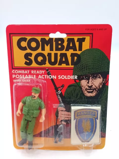 Vintage Combat Squad Poseable Action Soldier With Gear MOC NRFP Ranger Patch