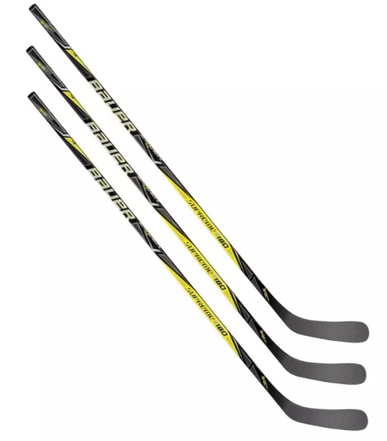 3 Pack BAUER Supreme S180 Season 2017 Ice Hockey Sticks Senior Flex