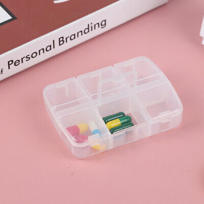 6 celdas Portátil MINI Plástico Impermeable Almacenamiento de Medicamentos Caja de Píldoras Ce$g