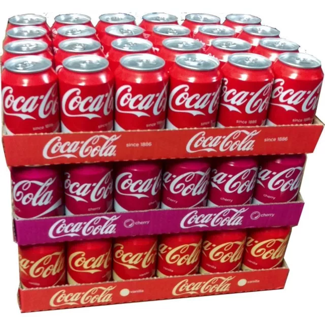 Coca Cola,Cola Cherry&Cola Vanilla je 24 x 0,33l Dose XXL-Paket "72 dosen total"