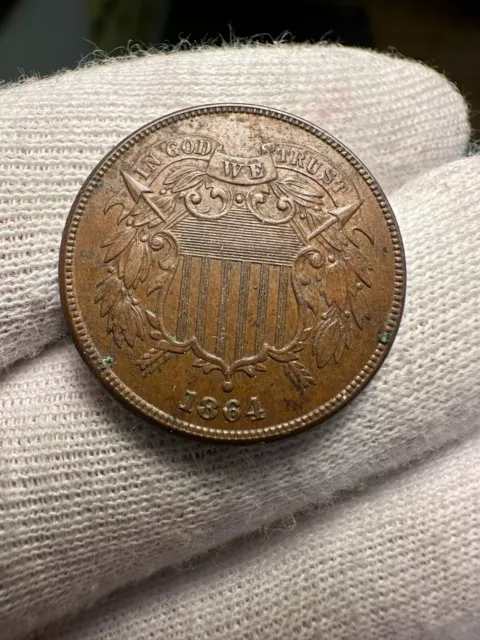 1864 Two Cent Piece Unc