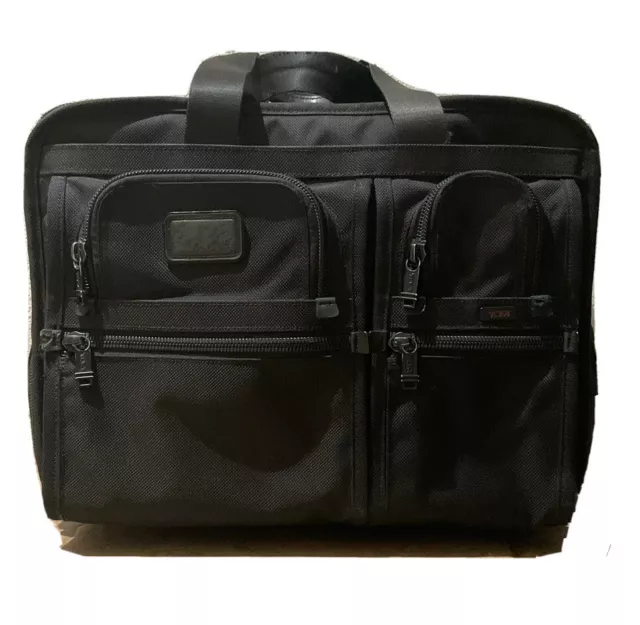 TUMI Alpha 26104D4 Deluxe Expandable Wheeled Rolling Briefcase Bag