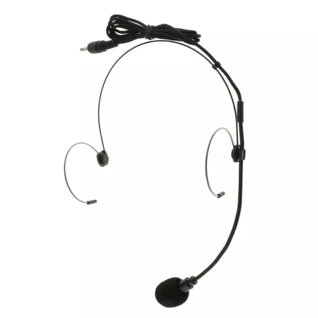 Double Crochet D'oreille Casque Filaire Microphone Serre-tête Noir 3,5 Mm à