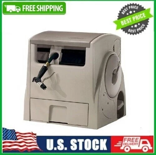 Suncast 100 ft.Powerwind Auto Power Rewind Hose Reel, Light Taupe SALE