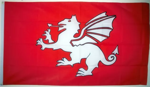 ENGLISH WHITE DRAGON PENDRAGON NEW DESIGN FLAG 5X3 England historical flags