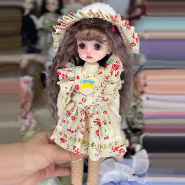 28cm Height Girl Doll Toy Handpainted Face Makeup Finished Removeable Outfits