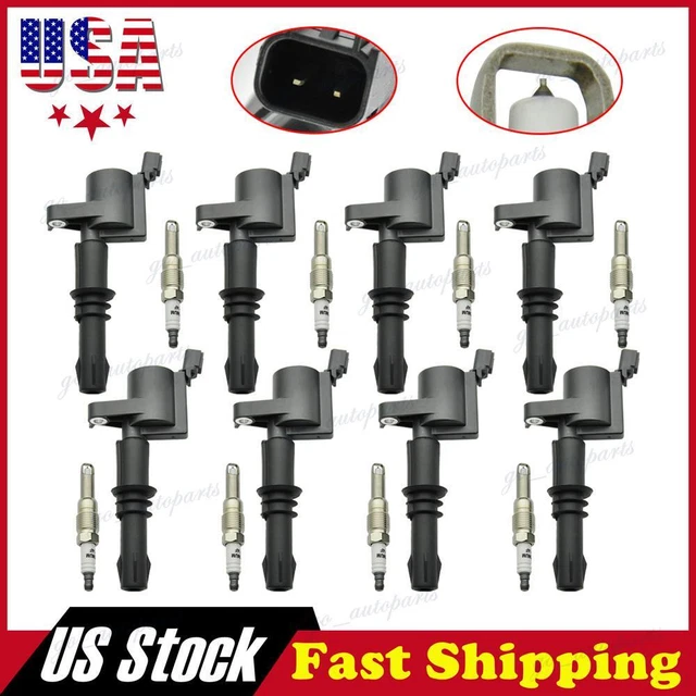 8PACK IGNITION COILS and PLATINUM Spark Plugs For Ford F150 5.4L 2004
