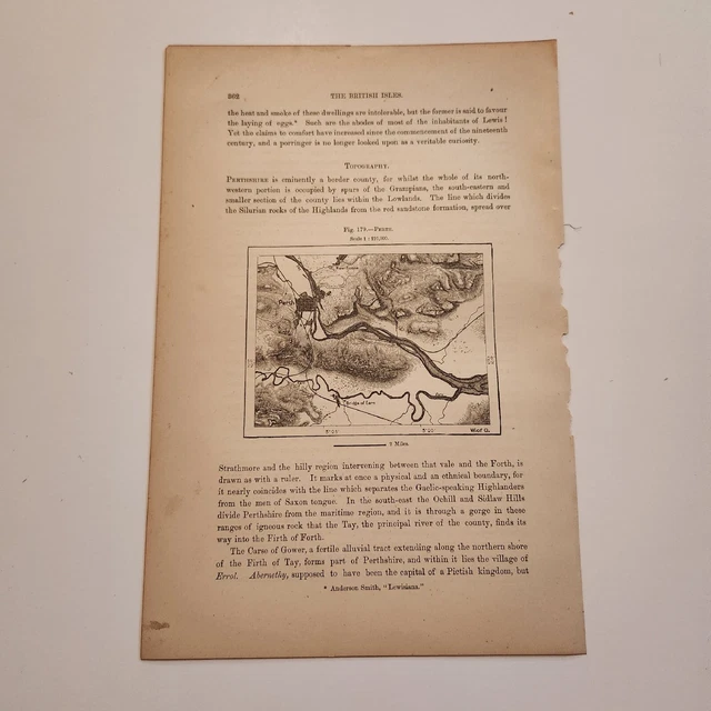 MAP OF PERTH Scotland C. 1882 Engraving (278) 9.95 PicClick