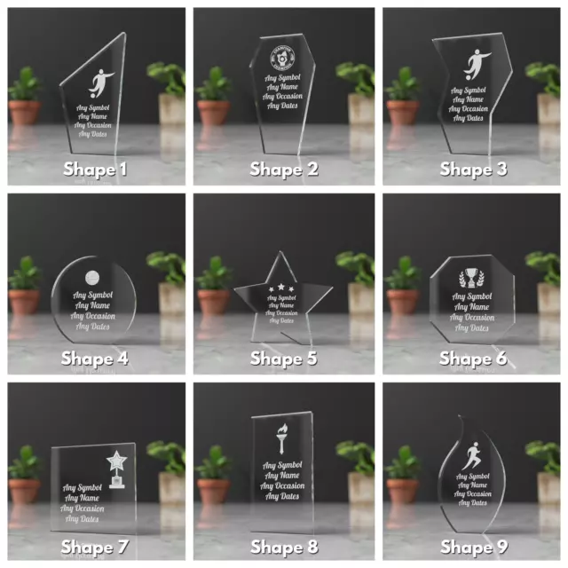 Personalised Glass Award Trophy Award Plaque, Various Trophies and styles 2