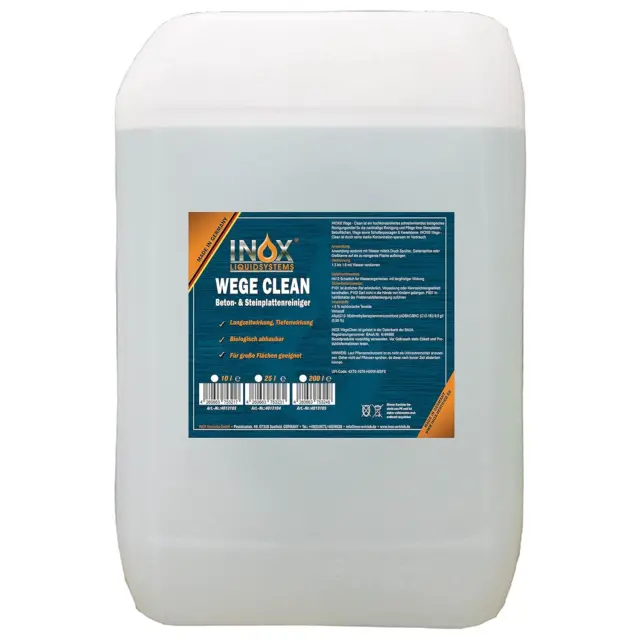 INOX® - Effektiver Wege Clean Konzentrat 25L | Steinreiniger Intensiv Außen | Gr