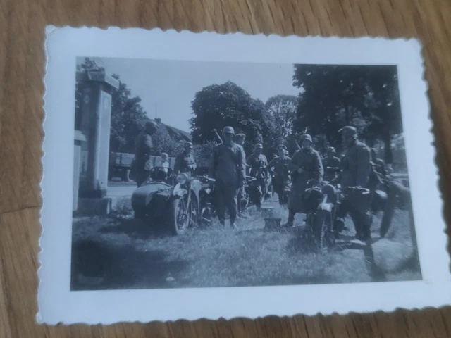 Wk2 foto wehrmacht Soldat Motorrad Krad Kradmelder Front