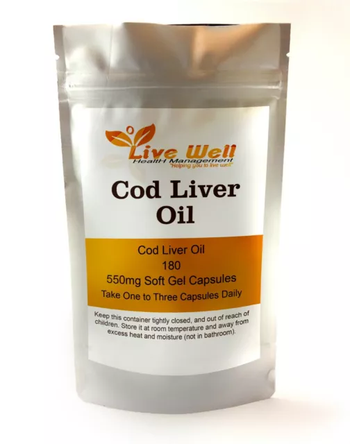 Live Well Health Management Cod Liver Oil 550 mg Softgel Capsules