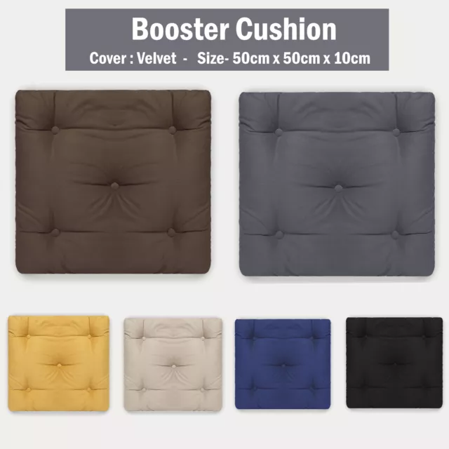 Armchair Booster Cushion Pad  50 x 50 x 10cm Large Square Floor Cushion Seat Pad