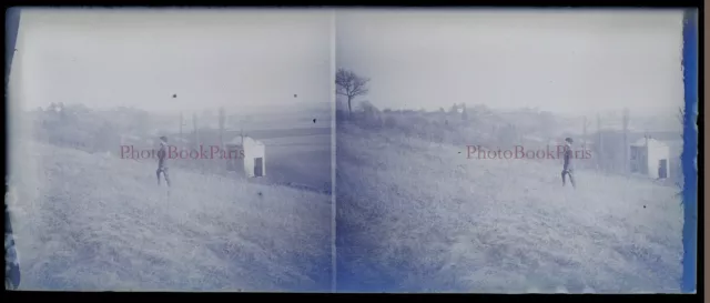 Photo NEGATIVE c1930 Plaque verre Stereo Vintage PL28L9n4