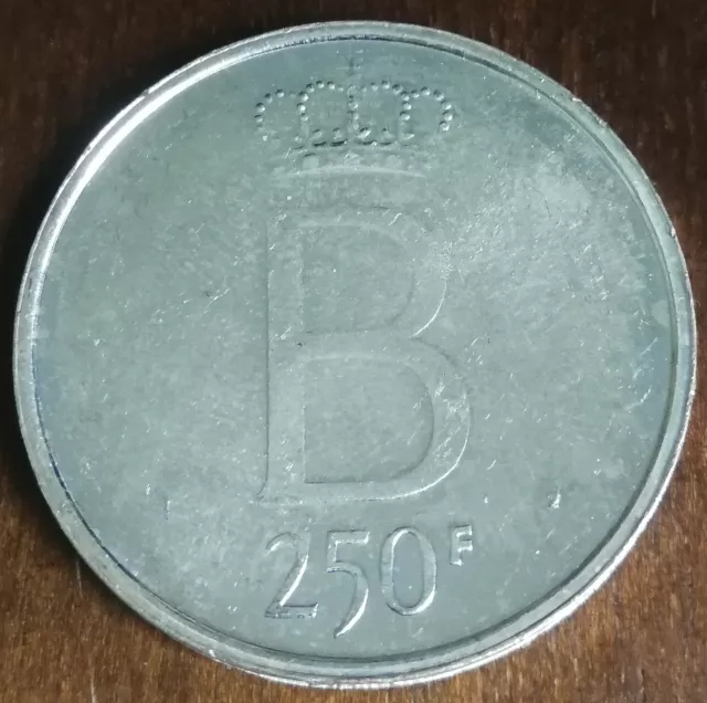 Monnaie BELGIQUE 250 francs BU 1976 NL ARGENT BOUDEWIJN BELGIE - Tranche étoilée 2