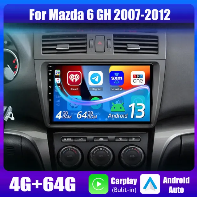For Mazda 6 GH 2008-2012 Android 13 Car Stereo Radio GPS Apple CarPlay 6GB+128GB