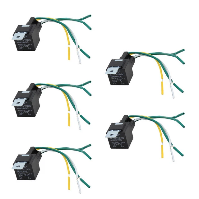 5X KFZ RELAIS Öffner Mini 12V 5 POL Hochleistungs Wechselrelais 40A