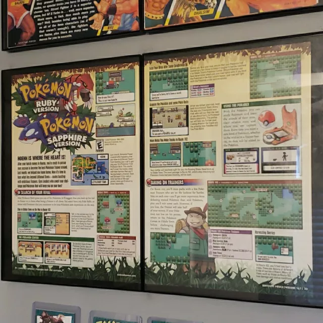 FRAMED Retro 2003 Pokemon Feature Ruby Sapphire TCG GBA Video Game Wall Art