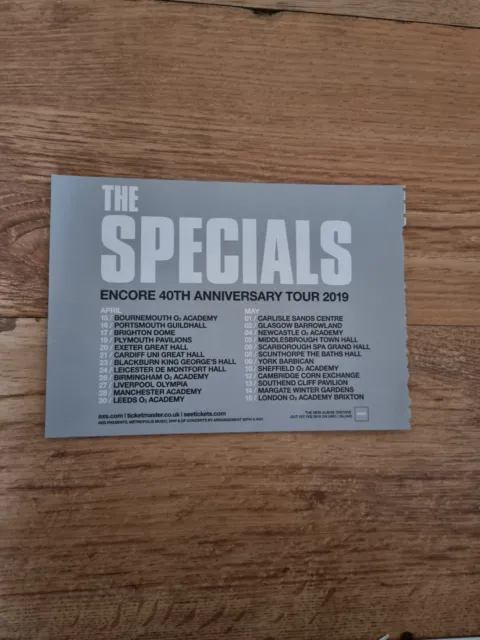 Tnewm38 Advert 5X8 The Specials: Encore 4Oth Ann Tour 2019