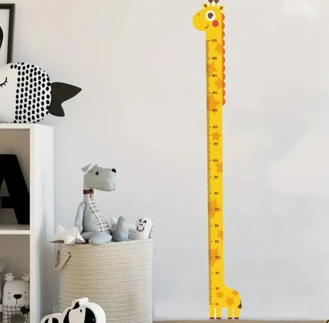 HEIGHT CHART CHILDRENS' GROWTH CHART Giraffe Fun Height Measure Wall Sticker