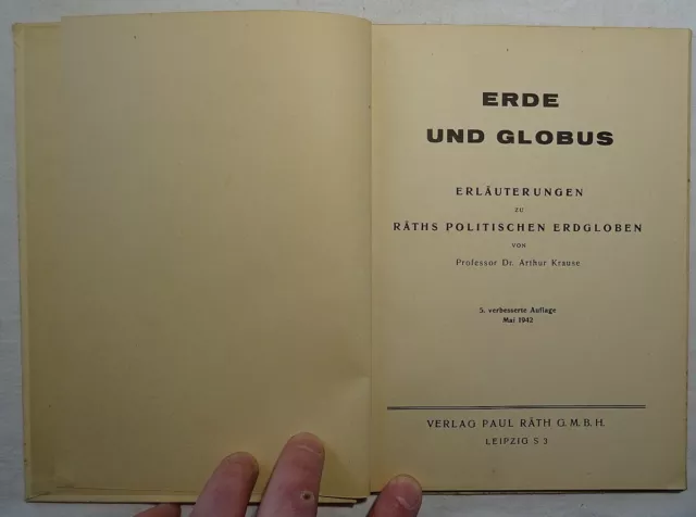 Erde und Globus mit Namen-Verzeichnis zu Räths politischem Erdglobus / 1942 3