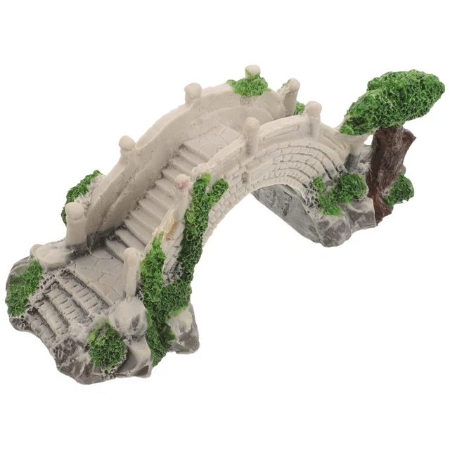 Miniature Bridge Figurine Bonsai Landscape Bridge Adornment Small Resin Bridge
