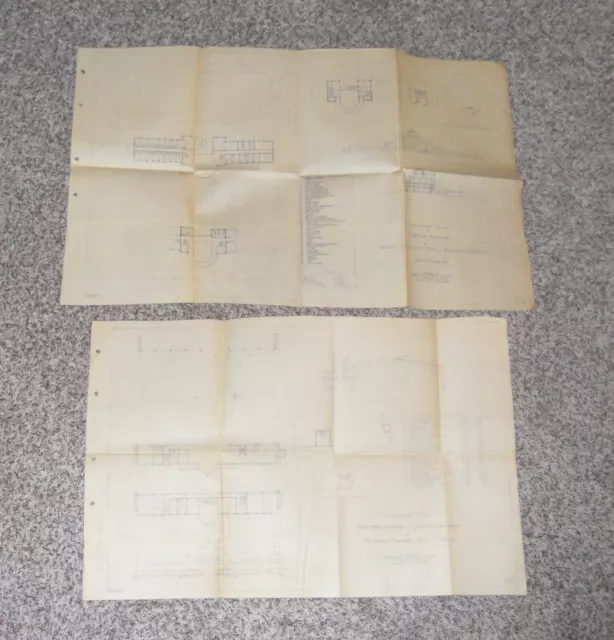 Pair Of 1938 Miami International Airport Fl Florida Blueprint Drawings