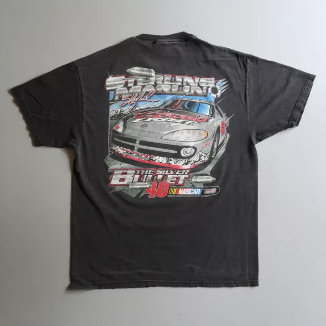Vintage Nascar Sterling Marlin T Shirt Silver Bullet Coors Light M/L Distressed