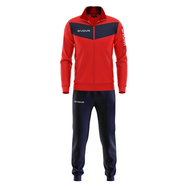 Tuta Uomo Donna Givova Fitness Allenamento Sport Pantalone Giacca Con Zip Blu