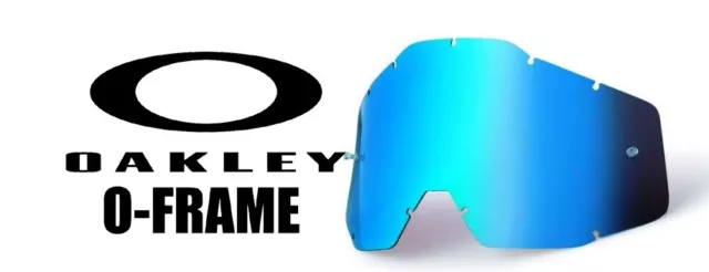 GOGGLE SHOP TEAR OFF LENS to fit OAKLEY OFRAME MOTOCROSS GOGGLES - MIRROR BLUE
