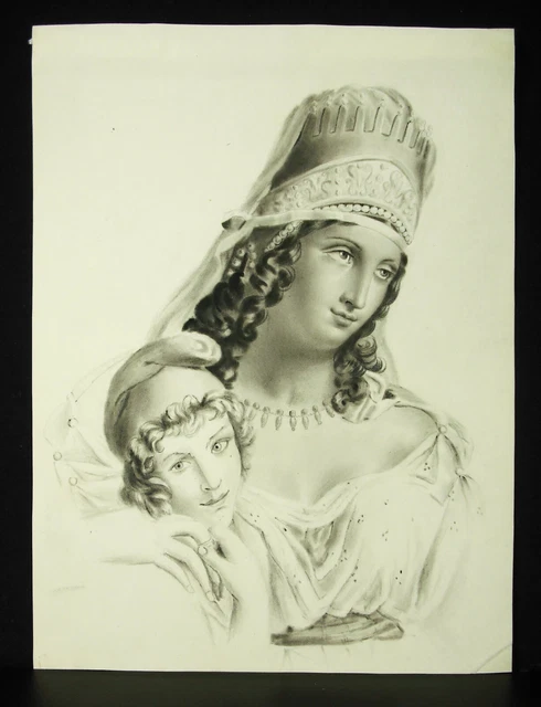 Alf Ch Weber (?) Dibujo Siglo Xx Germania & Marianne Allegorie Alemania Francia