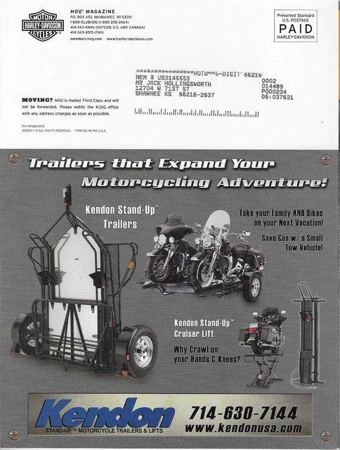 HOG MAGAZINE 2009 Harley Full Throttle Mile 50 States in 50 Days Rider ...