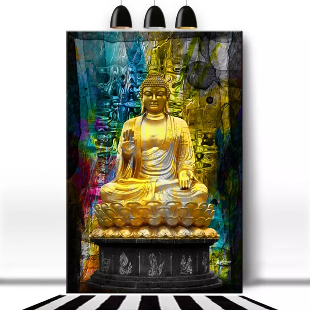 Buddha Abstraktes Bilder Leinwand Wandbilder Modern Kunst Deko Art XXL 3558A
