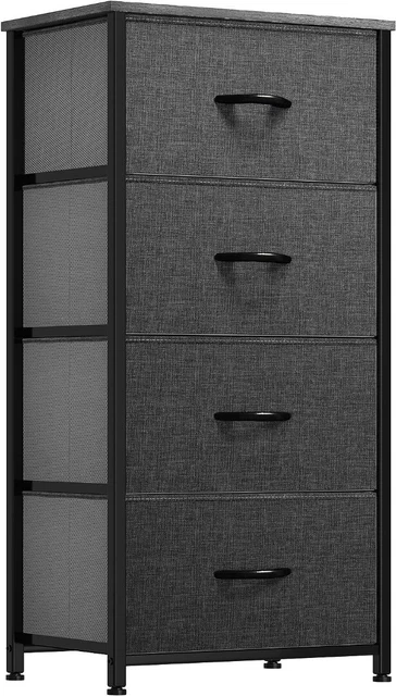 ML Design Cassettiera in Tessuto con 2 Cassetti 45 x 30 x 51 cm Bianco Ripiano in Metallo Pannello in MDF Laminato Comodino Stoccaggio Salvaspazio Credenze Soggiorno Camera da Letto Montaggio Facile
