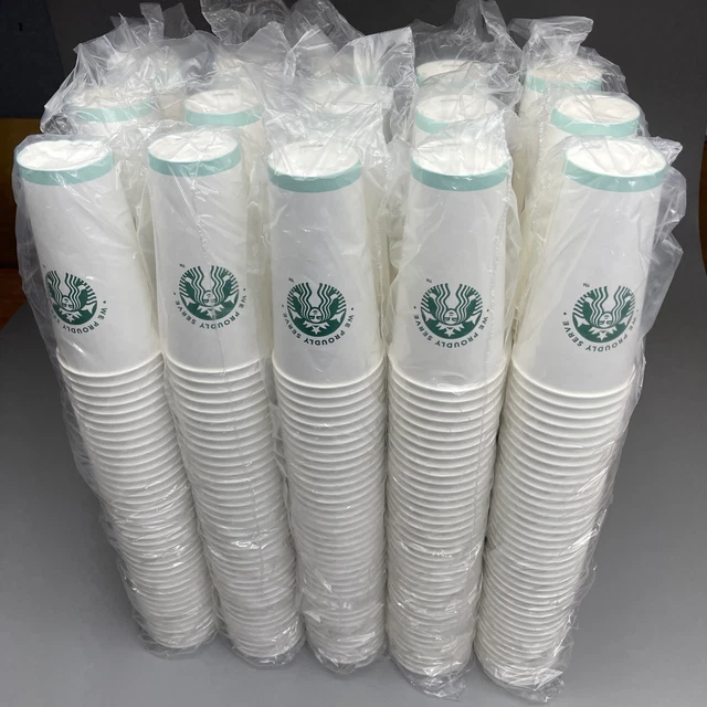 600 PK! STARBUCKS 20 oz Hot Paper Cups White 011098808 (New)
