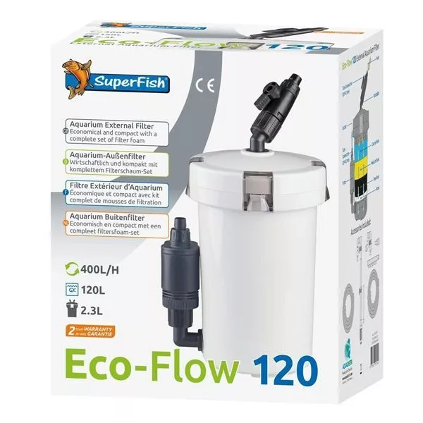 SuperFish Eco-Flow 120 - filtre externe pour aquarium jusqu'à 120L