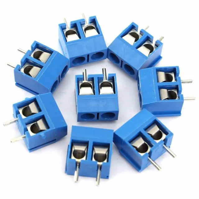 40 pièces connecteurs de bloc de borne à vis bleu à 2 broches pour connexions