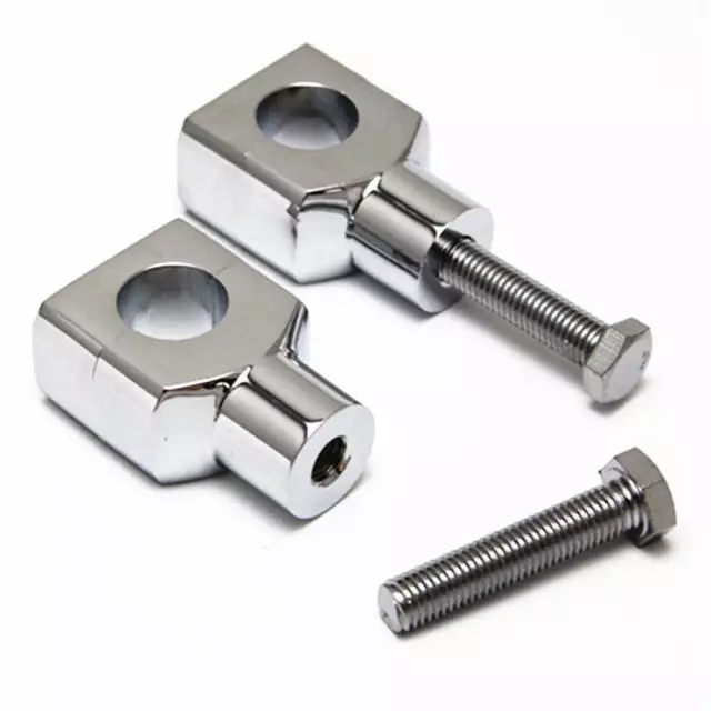 2X Universal 7/8" 22mm Motorrad Lenker Lenkererhöhung Mount Klemmen Risers Chrom