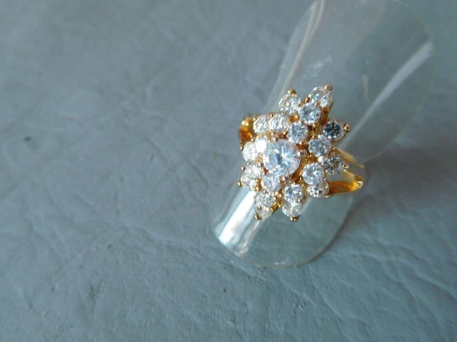 Bague En Argent Massif Avec Zirconiums - Taille 54/55, Occasion En Bon état