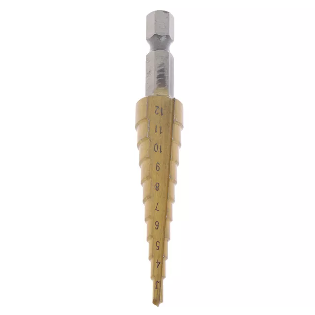 3-12mm Coated Stepped Drill Bits Hex Handle Drill Bit Metal Drilling Power T=y=