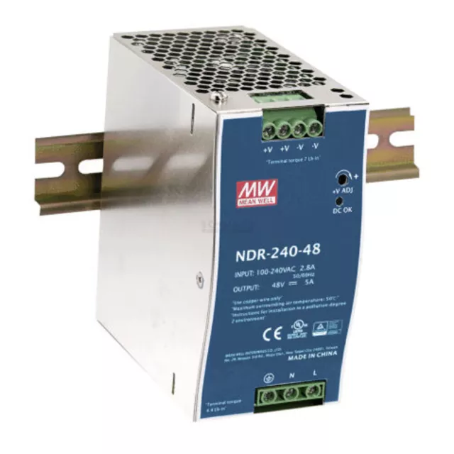 MEANWELL NDR-240-24, DC AC Hutschienen-Netzteil, DIN, 240W 24V 10A