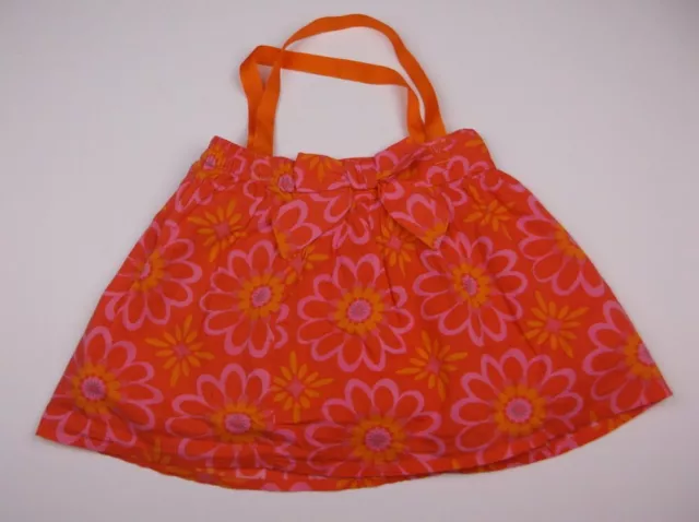 Handmade Upcycled Kids Purse Orange Flower Skirt 18X10 Inches Unique One Ofa Knd