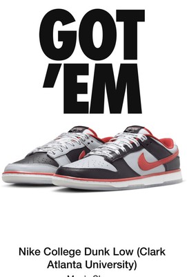 NIKE DUNK LOW CAU Clark University ATLANTA EXCLUSIVE Sz.9.5 Confirmed Order $349.99 - PicClick
