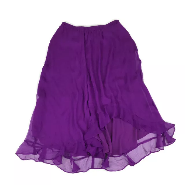 NWOT Vince Camuto Chiffon Asymmetrical Ruffle Hem Skirt Women's Small Purple