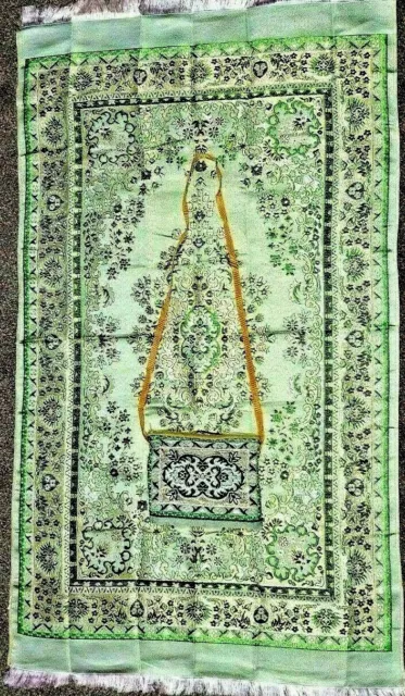 Muslim Travel Mat, Islamic Prayer Rug, janamaj, Turkish Best Sajda Mat - GREEN